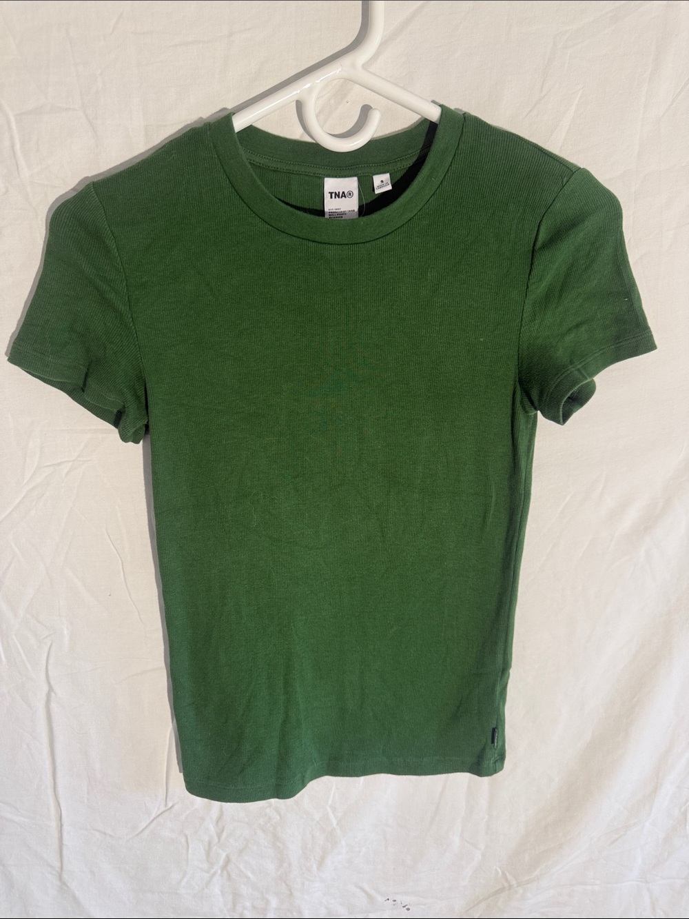 TNA Aritzia Dark Green Crewneck Short Sleeve Tee